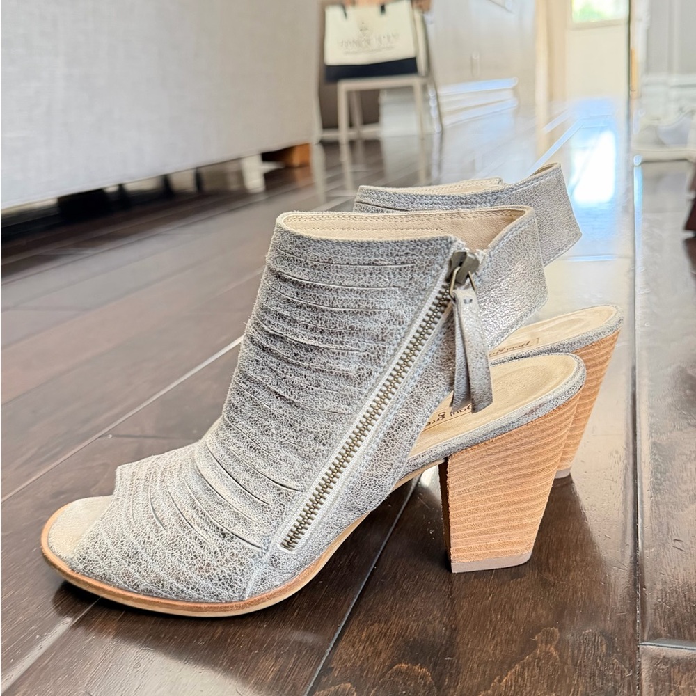 Paul Green Silver Gray Heeled Sandals